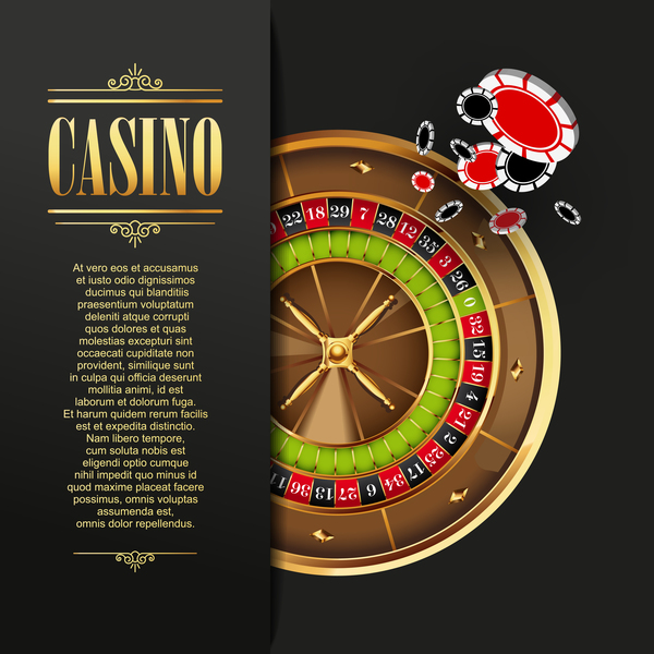 Casino elements with dark background vector 04