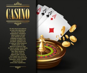 Casino elements with dark background vector 05