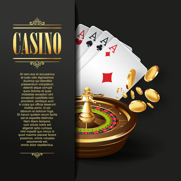 Casino elements with dark background vector 05