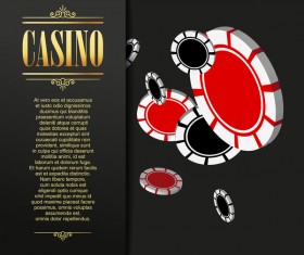 Casino elements with dark background vector 06
