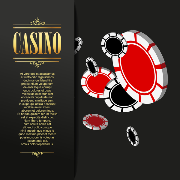 Casino elements with dark background vector 06