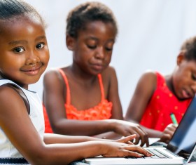 Children studying computer classes HD picture