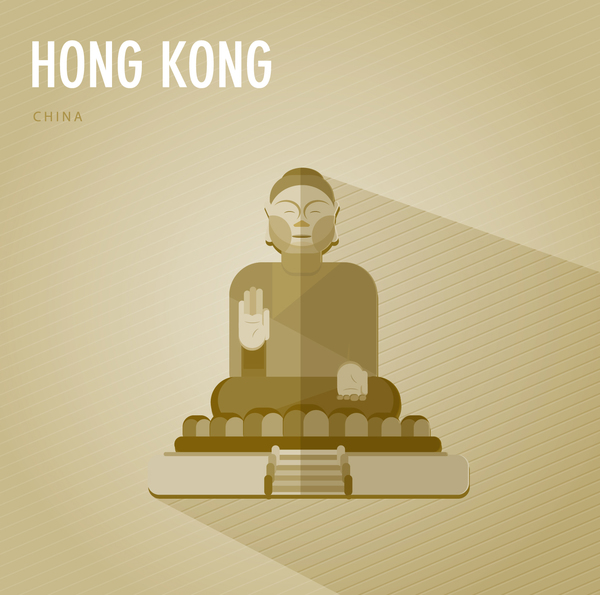 China Hong Kond monuments vector