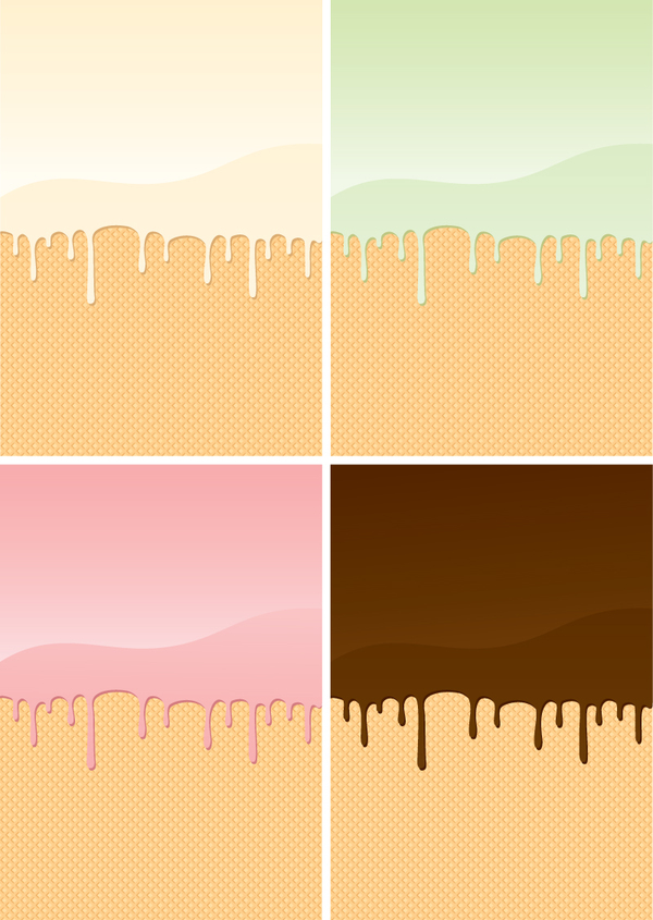 Chocolate and cream dripping effect vector material
