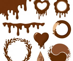 Chocolate dripping with heart vector