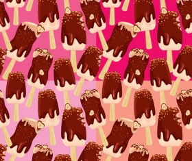 Chocolate ice cream vector seamless pattern