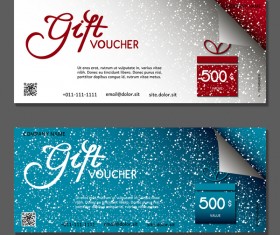 Christmas gift box with vouchers vector 01