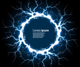 Circle with lightning and blue background vector
