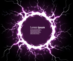 Circle with lightning and purple background vector