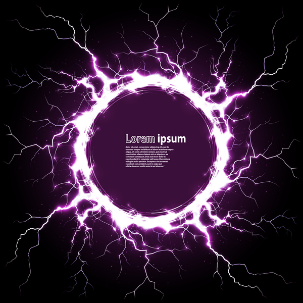 Circle with lightning and purple background vector