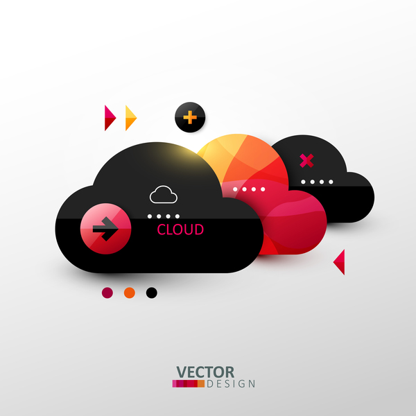 Cloud service infographic template vector 04