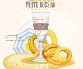 Cocktails ingredients poster vectors material 08