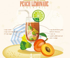 Cocktails ingredients poster vectors material 14