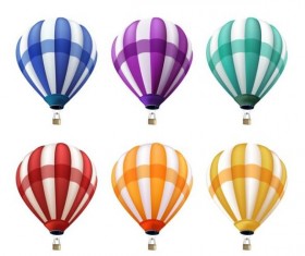 Colored air balloon vectors set 01