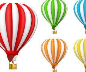 Colored air balloon vectors set 02