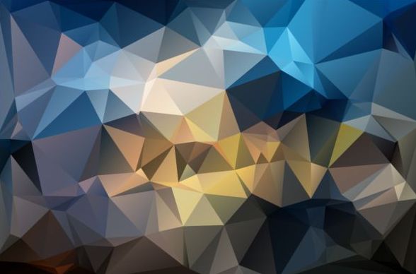 Colored polygon geometric background vector 05