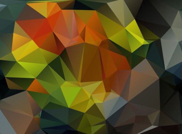 Colored polygon geometric background vector 06