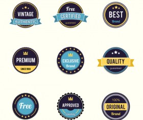 Colored retro badge vectors