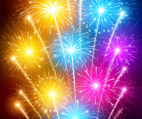 Colorful festival fireworks effect vector material 03