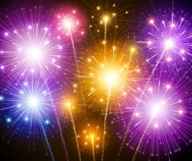 Colorful festival fireworks effect vector material 08
