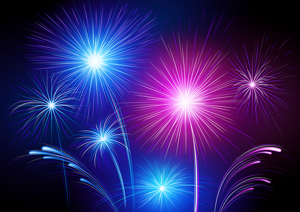 Colorful festival fireworks effect vector material 10