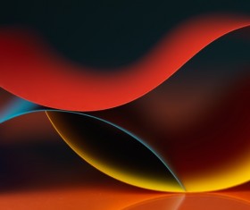 Colorful origami pattern made of curved sheets of paper 01