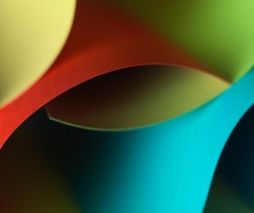 Colorful origami pattern made of curved sheets of paper 02