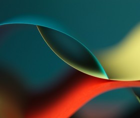 Colorful origami pattern made of curved sheets of paper 03