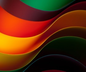 Colorful origami pattern made of curved sheets of paper 08