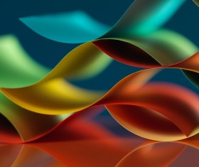 Colorful origami pattern made of curved sheets of paper 18