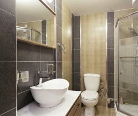 Compact bathroom design Stock Photo 05