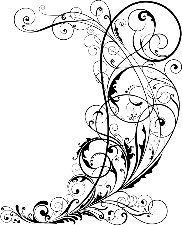 Download Corner floral ornaments vector illustration free download