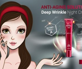Cosmetics advertising template vectors 02