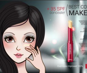 Cosmetics advertising template vectors 03