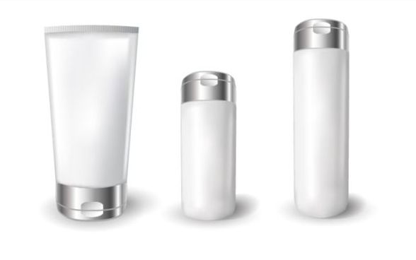 Cosmetics blank tubes with mock up vector 04