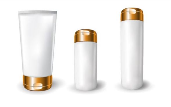 Cosmetics blank tubes with mock up vector 07