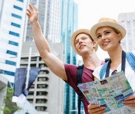 Couple City Travel Stock Photo
