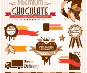 Creative chocolate logo with labels vector 01