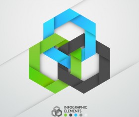 Creative origami infographic template vector 03