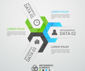 Creative origami infographic template vector 04