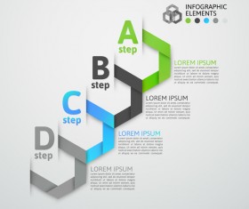 Creative origami infographic template vector 07