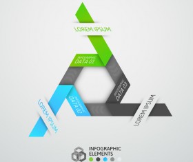 Creative origami infographic template vector 08