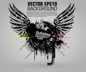 Creative party background with grunge vector 01