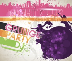 Creative party background with grunge vector 03