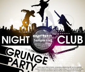 Creative party background with grunge vector 04