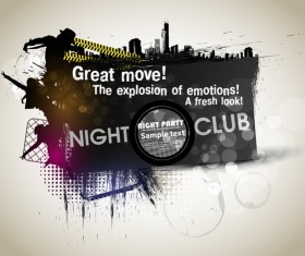 Creative party background with grunge vector 06