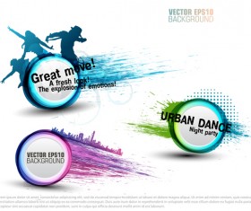 Creative party background with grunge vector 07