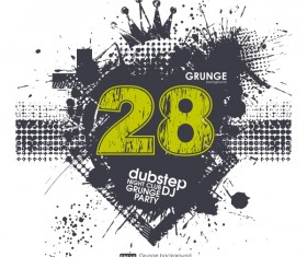 Creative party background with grunge vector 11