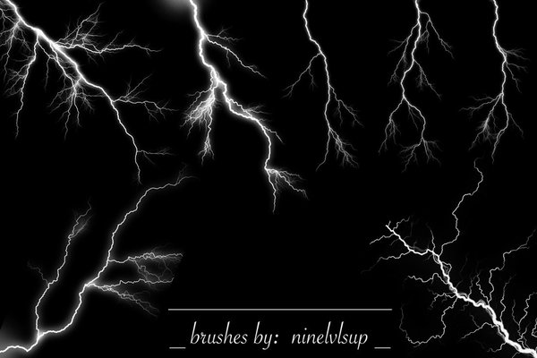Crisp Lightning photoshop brushes