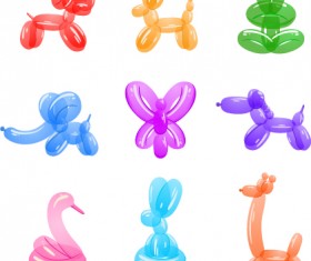 Cute balloon animal vector set 03